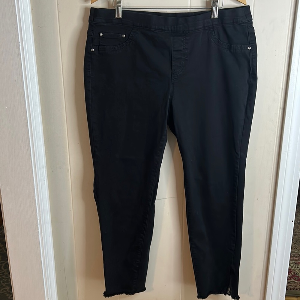 Charlie B Flat Front Cropped Black Jeans